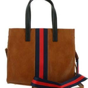 Moda Luxe Red and Blue striped Purse